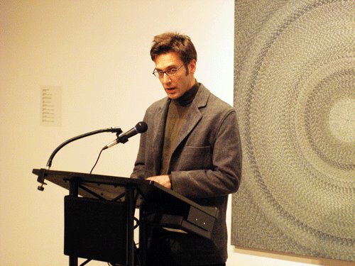 Gabriel Gudding at a lectern